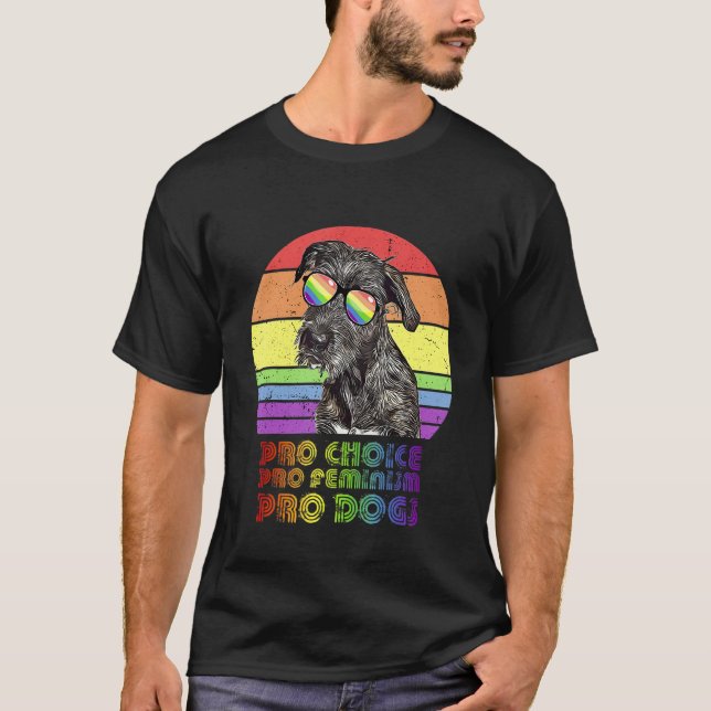 T-shirt Irish Wolfhound Pro Choice Pro Feminism Pro Chiens (Devant)