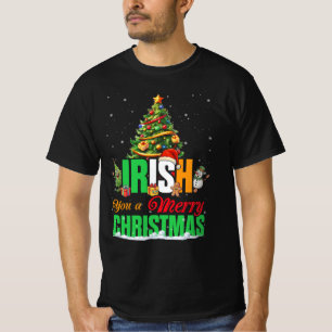 T-shirt Irish You A Joyeux Noël Père Noël Drapeau Irlandai