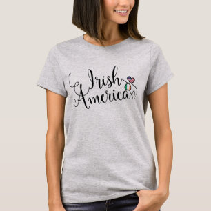T-shirt Irlandais Américain Entwinted Hearts Tee - shirt
