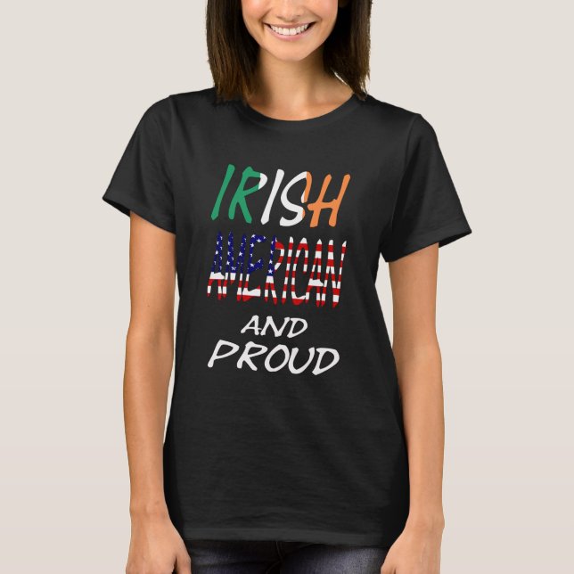 T-shirt irlandais américain et fier de l'accueil (Devant)