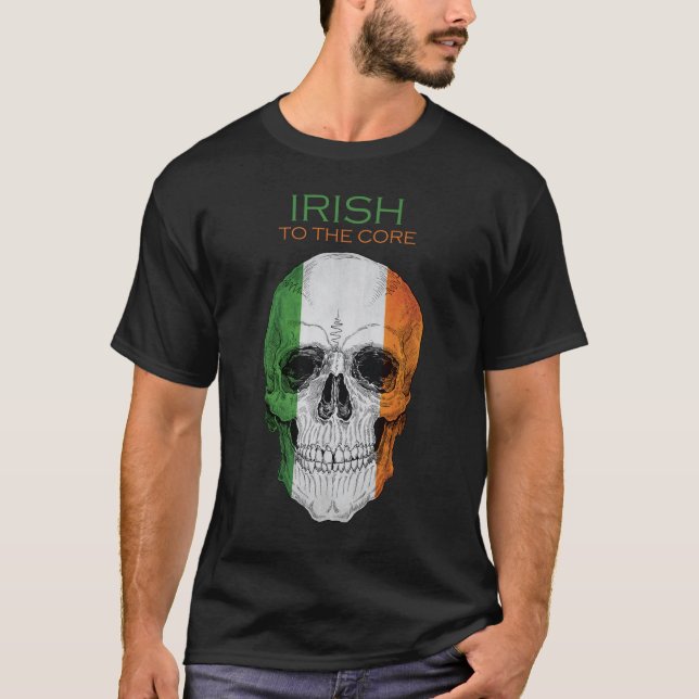 T-shirt Irlandais au coeur, drapeau irlandais (Devant)