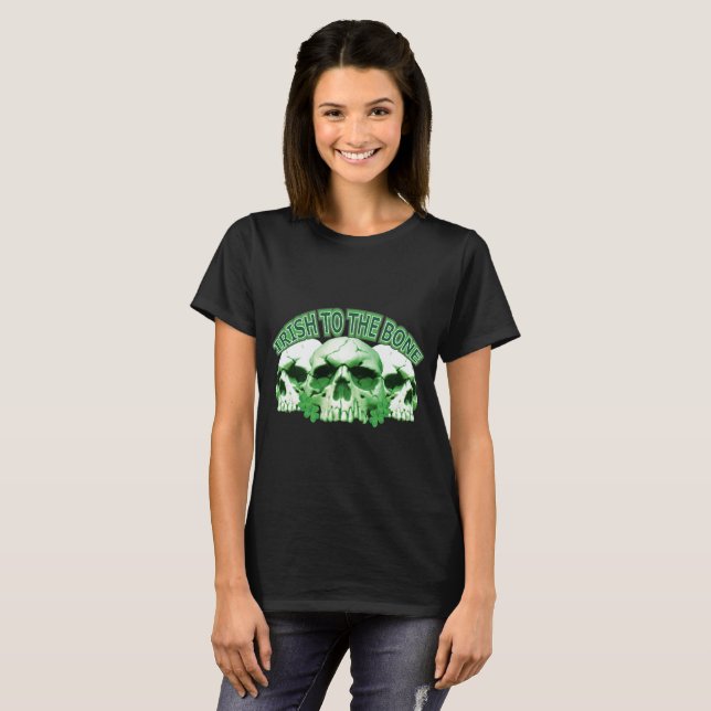 T-shirt Irlandais au crâne os (Devant entier)
