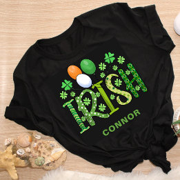 T-shirt Irlandais Colours Clover Facultatif Nom St Patrick