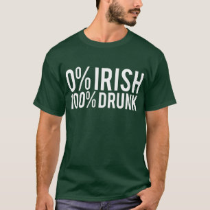 T-shirt Irlandais de 0% 100% ivre