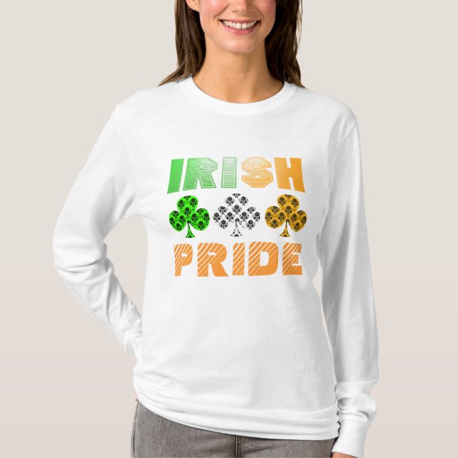 T-shirt irlandais de damassé de fierté du jour de (Devant)