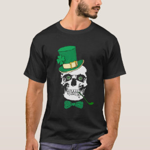 T-shirt irlandais de noir de crâne