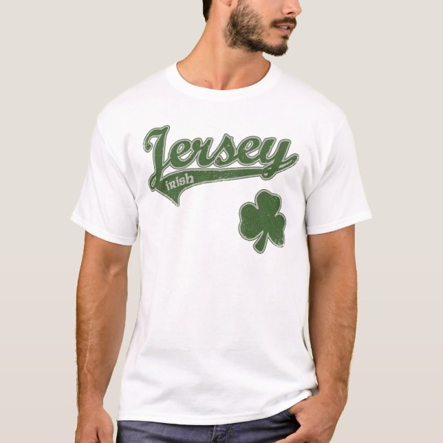 T-shirt irlandais de shamrock de New Jersey (Devant)