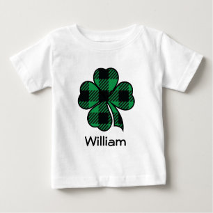 T-shirt irlandais de shamrock de plaid de Buffalo
