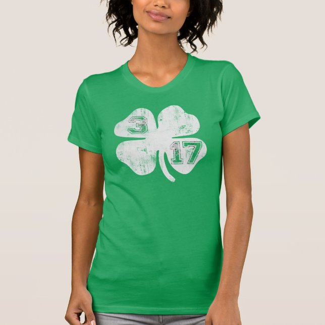 T-shirt irlandais du shamrock 3/17 (Devant)