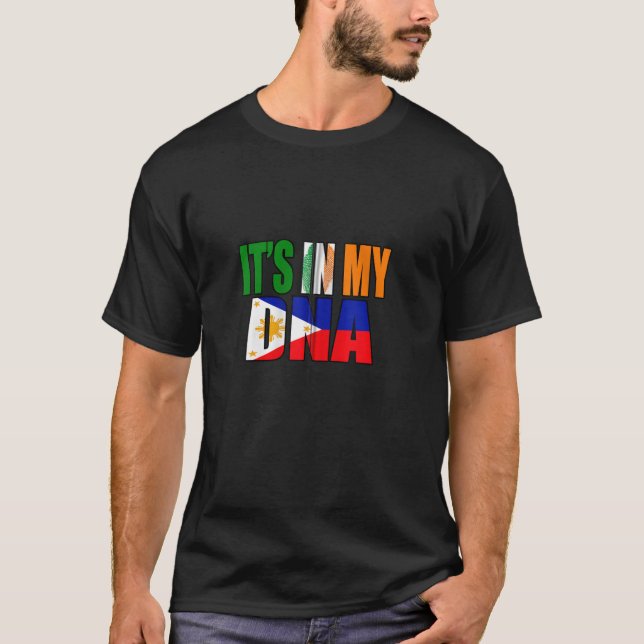 T-shirt Irlandais Et Philippin Mix Dna Drapeau Hip (Devant)