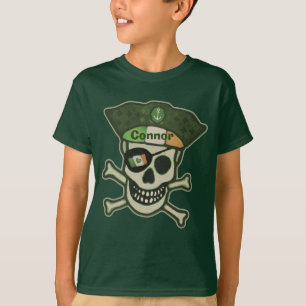 T-shirt irlandais fait sur commande de pirate du