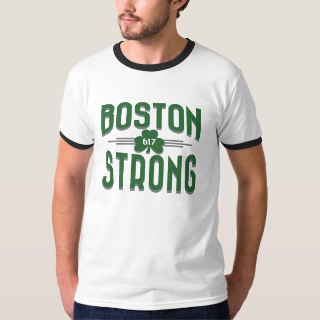 T-shirt Irlandais fort de shamrock de Boston Deco (Devant)
