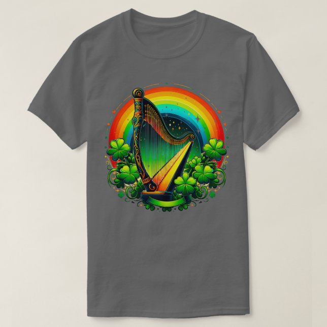 T-shirt Irlandais Harp Heraldry célébrant la St patrick (Design devant)