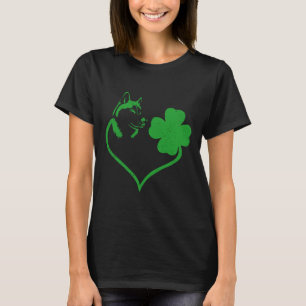 T-shirt Irlandais Husky Face Shamrock Jour de la Saint Pat