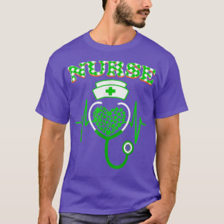 T-shirt Irlandais Infirmière Stethoscope Scrub St Patrick'
