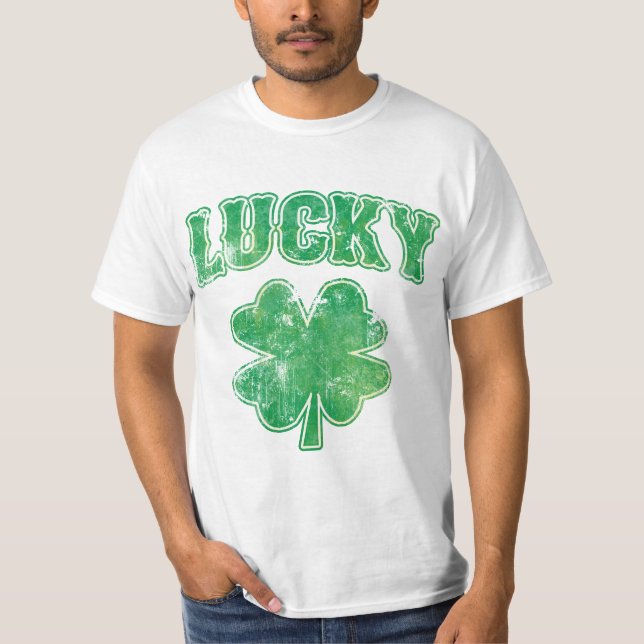 T-shirt Irlandais Lucky Shamrock (Devant)