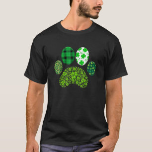 T-shirt Irlandais mignon Chien Paw Clovers St Patrick's Da