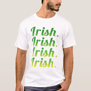 T-shirt Irlandais Ombre Typographie St Patrick's Day Green