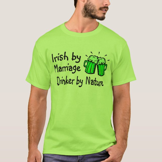 T-shirt Irlandais par le buveur de mariage par nature (Devant)