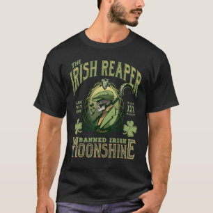 T-shirt Irlandais Reaper Moonshine Interdit Alcool St Patr