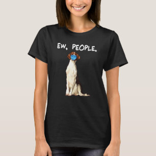 T-shirt Irlandais Rouge Et Blanc Setter Ew Chien Portant L