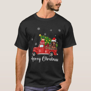 T-shirt Irlandais Setter Chien équitation Camion Rouge Noë