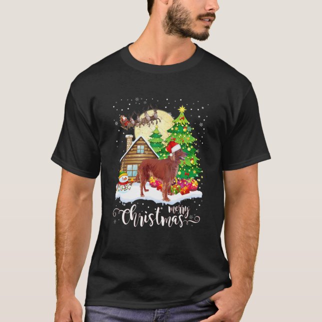 T-shirt Irlandais Setter Chien Joyeux Amoureux des chiens  (Devant)