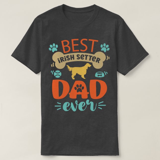 T-shirt Irlandais Setter Chien Papa (Design devant)