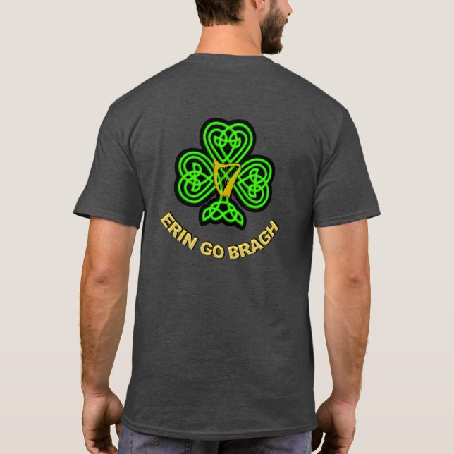 T-shirt irlandais Shamrock de noeud celtique (Dos)