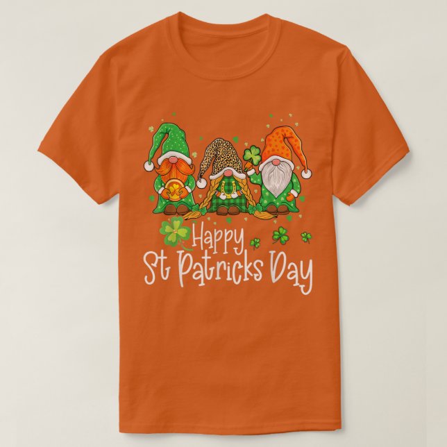 T-shirt Irlandais Shamrock Gnomes Happy Jour de la Saint P (Design devant)