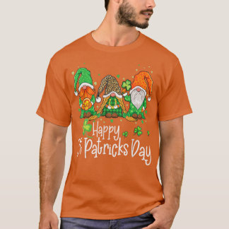 T-shirt Irlandais Shamrock Gnomes Happy Jour de la Saint P