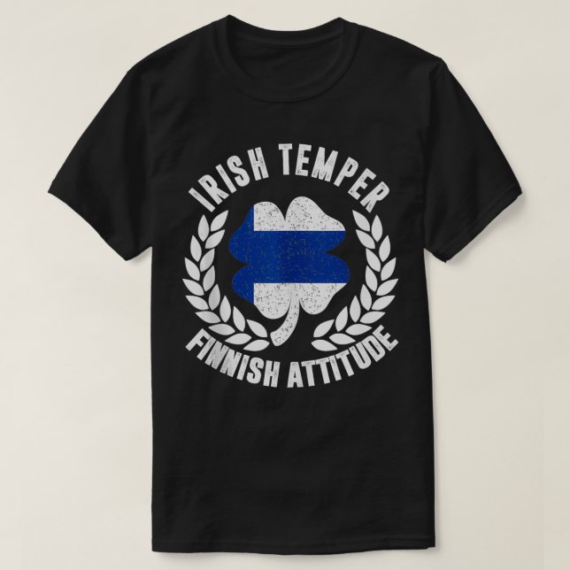T-shirt Irlandais Temper Finlande St patrick drapeau d'att (Design devant)