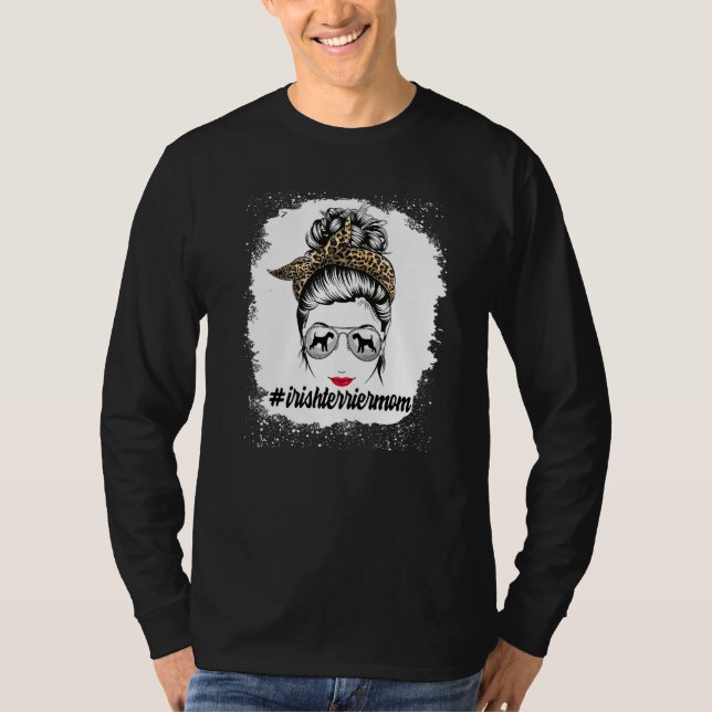 T-shirt Irlandais Terrier Chien Maman Bleached Messager Bu (Devant)