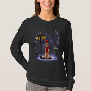 T-shirt Irlandais Terrier Père Noël neige Noël Lumière Hiv
