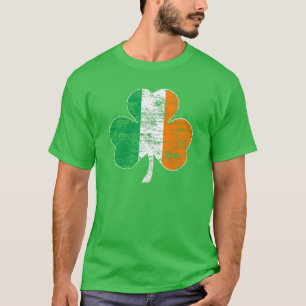 T-shirt irlandais vintage de shamrock de drapeau