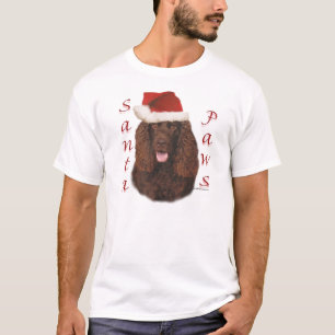 T-shirt Irlandais Water Spaniel Père Noël Paws