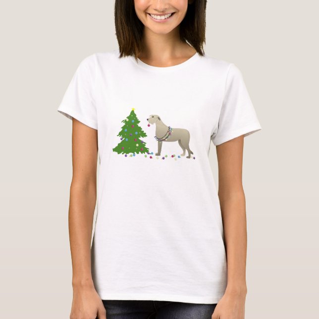 T-shirt Irlandais Wolfhound Chien race Silhouette Noël (Devant)