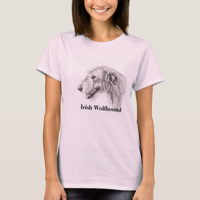 T-shirt irlandais Wolfhound Dog Art (Devant)