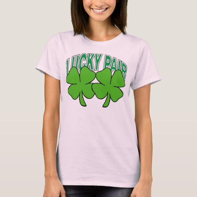 T-shirt Irlandaise Lucky Pair Naughty Femmes (Devant)