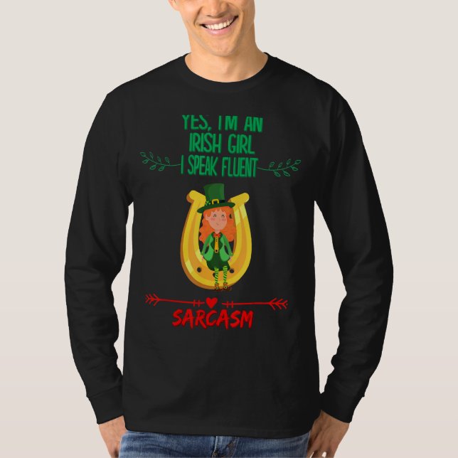 T-shirt Irlandaise Parle Fluent Sarcasm Funny Sayings grap (Devant)