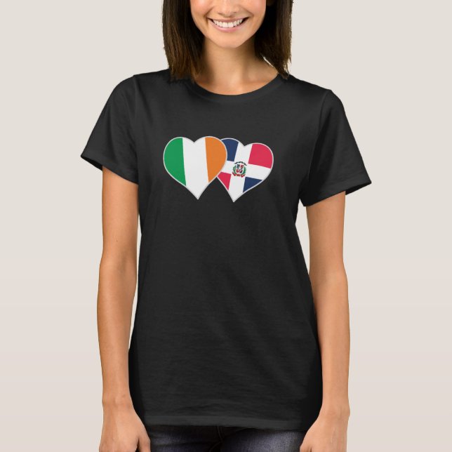 T-shirt Irlande Dominicaine Drapeau Coeur Irlande Républiq (Devant)