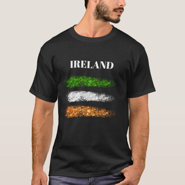 T-shirt *~* IRLANDE Drapeau Abstrait simple (Devant)