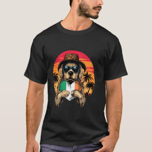 T-shirt Irlande Drapeau Chien Sunset Heart Irish Roots Iri
