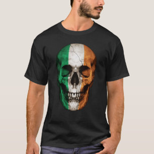 T-shirt Irlande Drapeau Crâne irlandais Racines Fière patr
