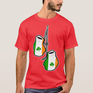 T-shirt Irlande Drapeau Shamrock Gants de boxe irlandais
