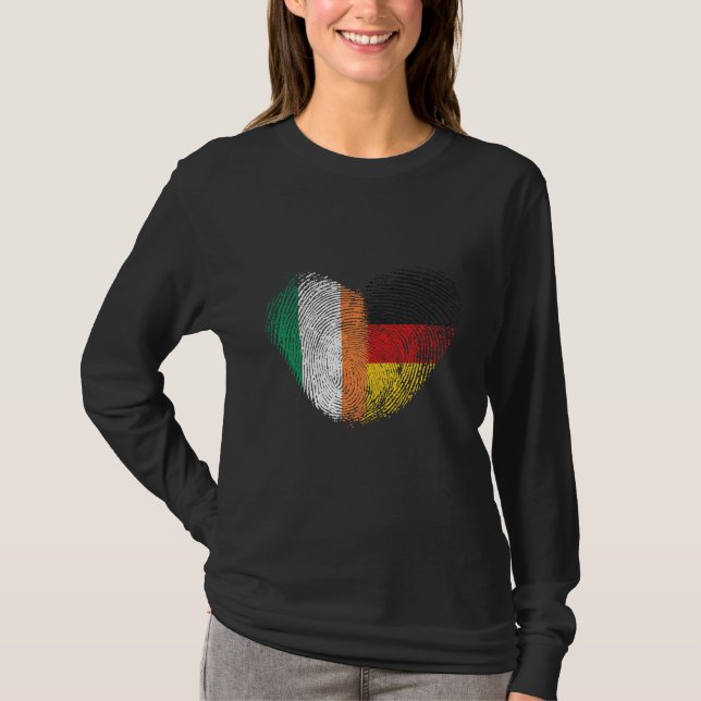 T-shirt Irlande Empreintes digitales pour la fierté Allema (Devant)