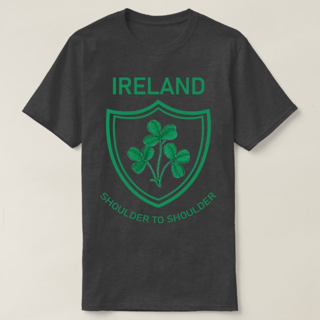 T-shirt Irlande Épaule en crête de rugby à épaule 1 (Design devant)