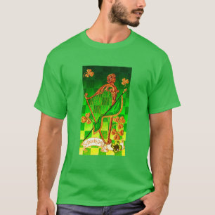 T-shirt IRLANDE HARP, OR VERT SHAMROCK St Patrick's Day