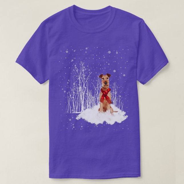 T-shirt IRLANDE TERRIER Chien Noël Joyeuses Fêtes Saison (Design devant)