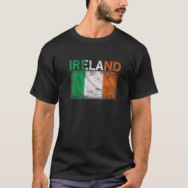 T-shirt Irlande vintage Drapeaux irlandais (Devant)